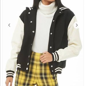 Forever 21 varsity style hooded jacket